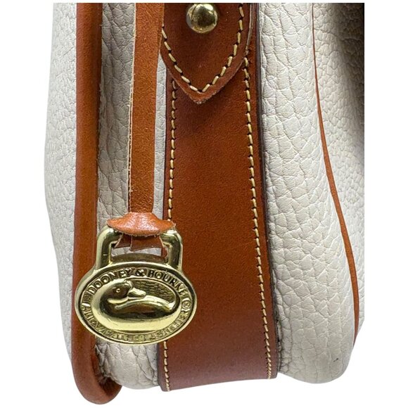Vintage Dooney & Bourke Cream British Tan AWL Equestrian Crossbody Saddle Bag - Picture 6 of 14